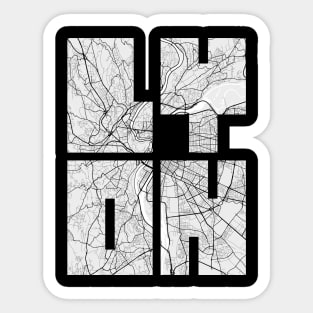 Lyon, France City Map Typography - Light Sticker